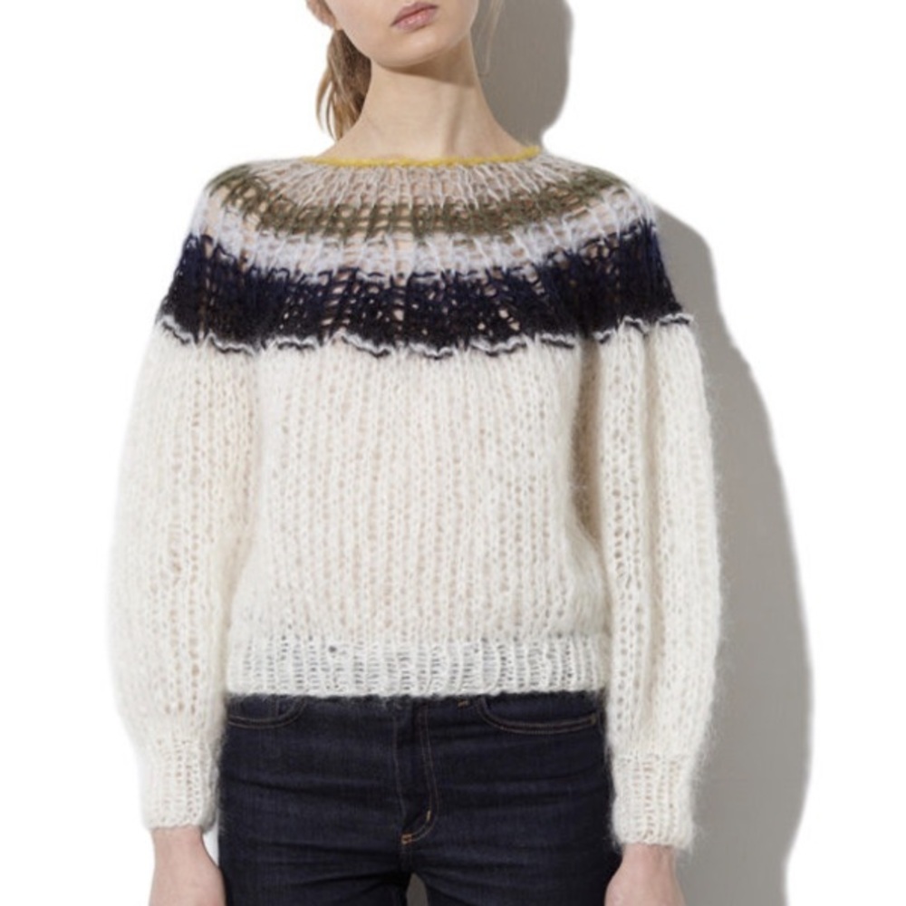 Maiami gradient mohair knit pleated sweater woven Multicolor garmentory M cream - Picture 5 of 5